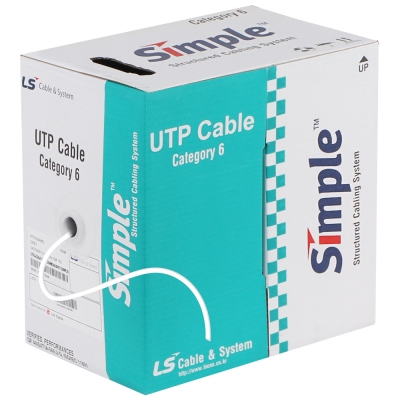 LS전선 CAT.6 UTP Slim 케이블 300m (28AWG/단선/화이트) UTP-G-C6G-E1VP-M 28AWG WH